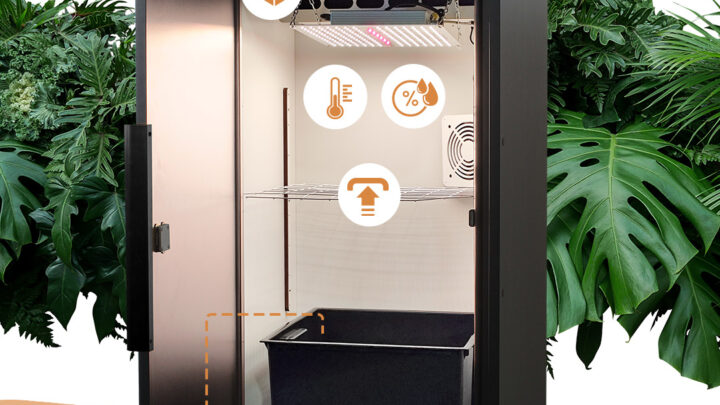 DIYPRO AUTO automated grow box with open door, LED light and 30-liter water tank