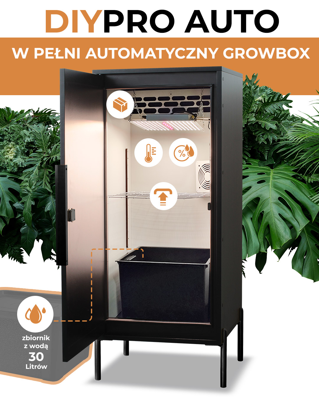 Automatyczny Growbox DIY PRO BLACK/WOOD FULL AUTO - obrazek 2